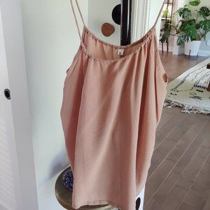 Silk Spaghetti tank, Muted rose color